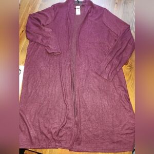 NWT Lane Bryant Heathered Purple Duster Cardigan Sweater Open Front SZ 22/24